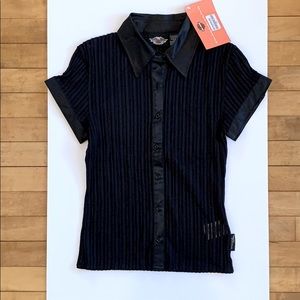 HARLEY-DAVIDSON Sheer w/ Satin Trim Button Down